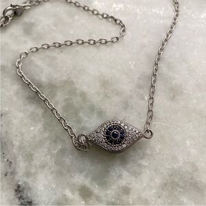 Judith Ripka Silver Necklace with Blue Accent